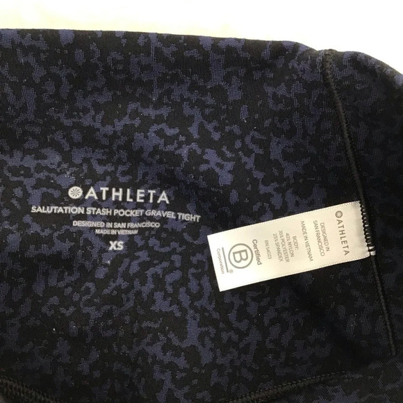 Athleta Women’s Salutation Gravel Pocket Athletic Leggings Black/Blue Size XS - Picture 7 of 8